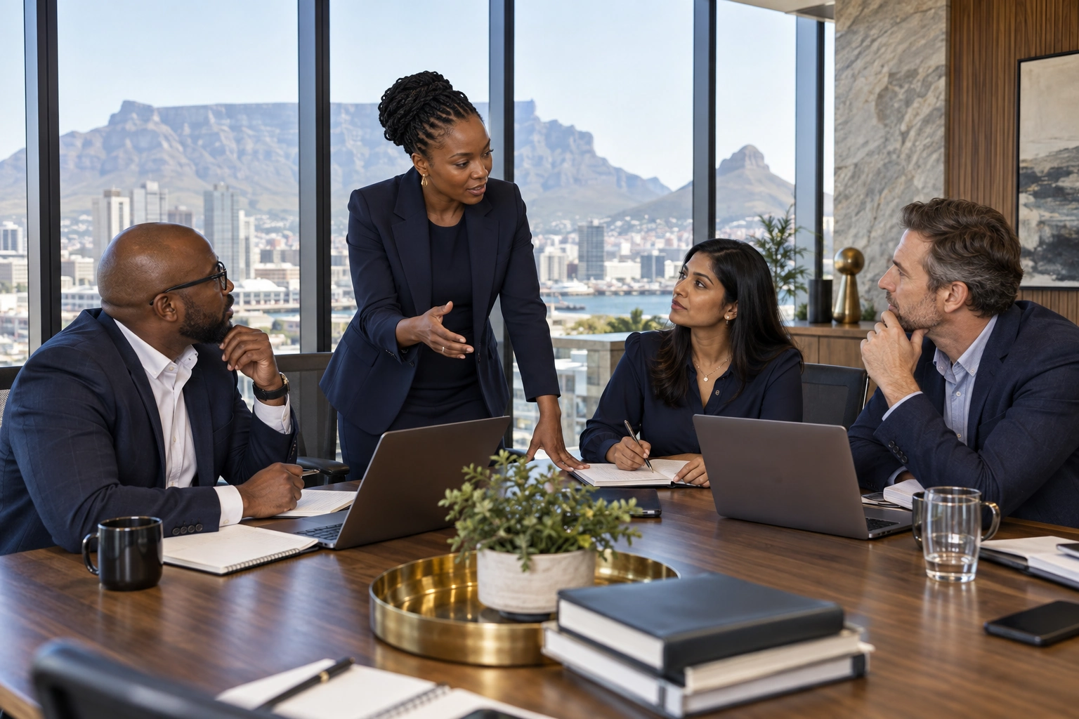 A team learning and collaborating in a professional training environment