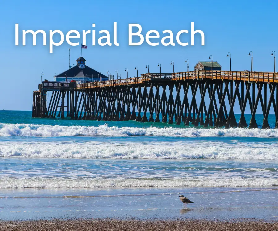 Imperial Beach, California coastal pier and shoreline