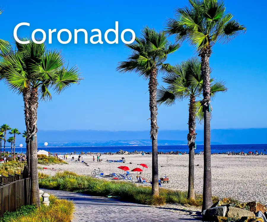 Coronado, California with the historic Hotel del Coronado