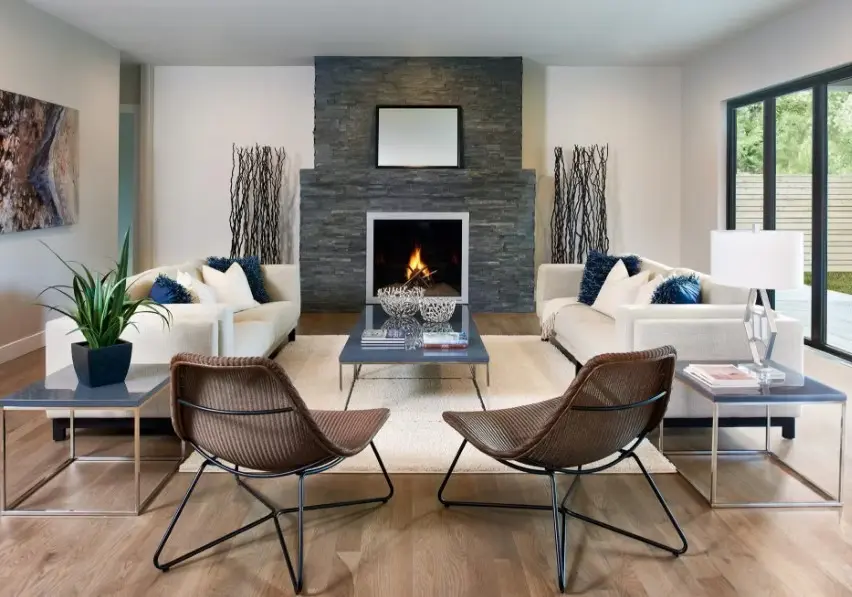 A clean, decluttered living room ready for showings
