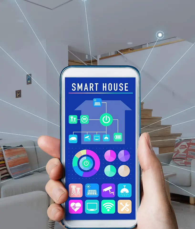 Smart home technology in a modern living space