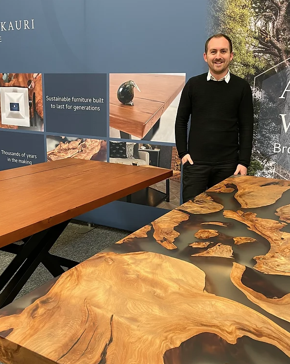 Founder of Signature Kauri with a finished table