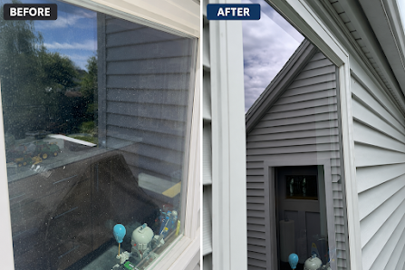 Bright living room with clean windows in Portland, Maine
