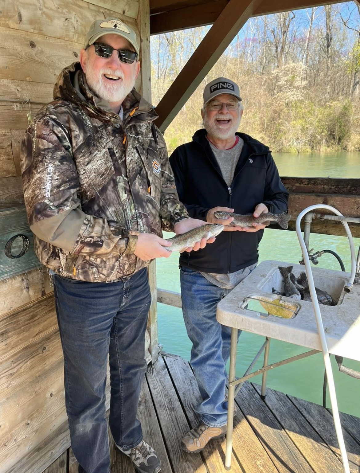 Rainbow trout with vivid colors caught on dry fly