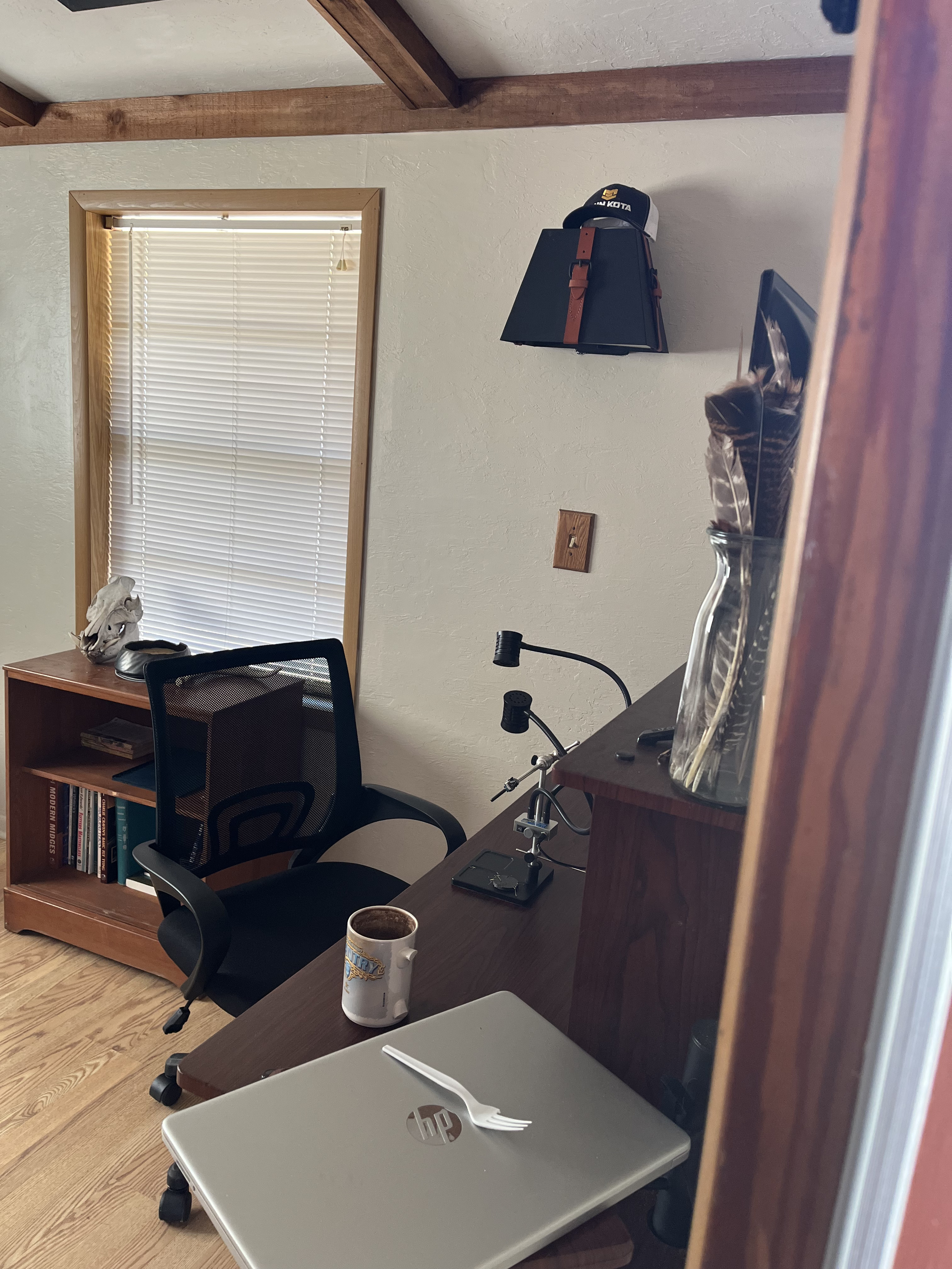 Fishing lodge cabin exterior