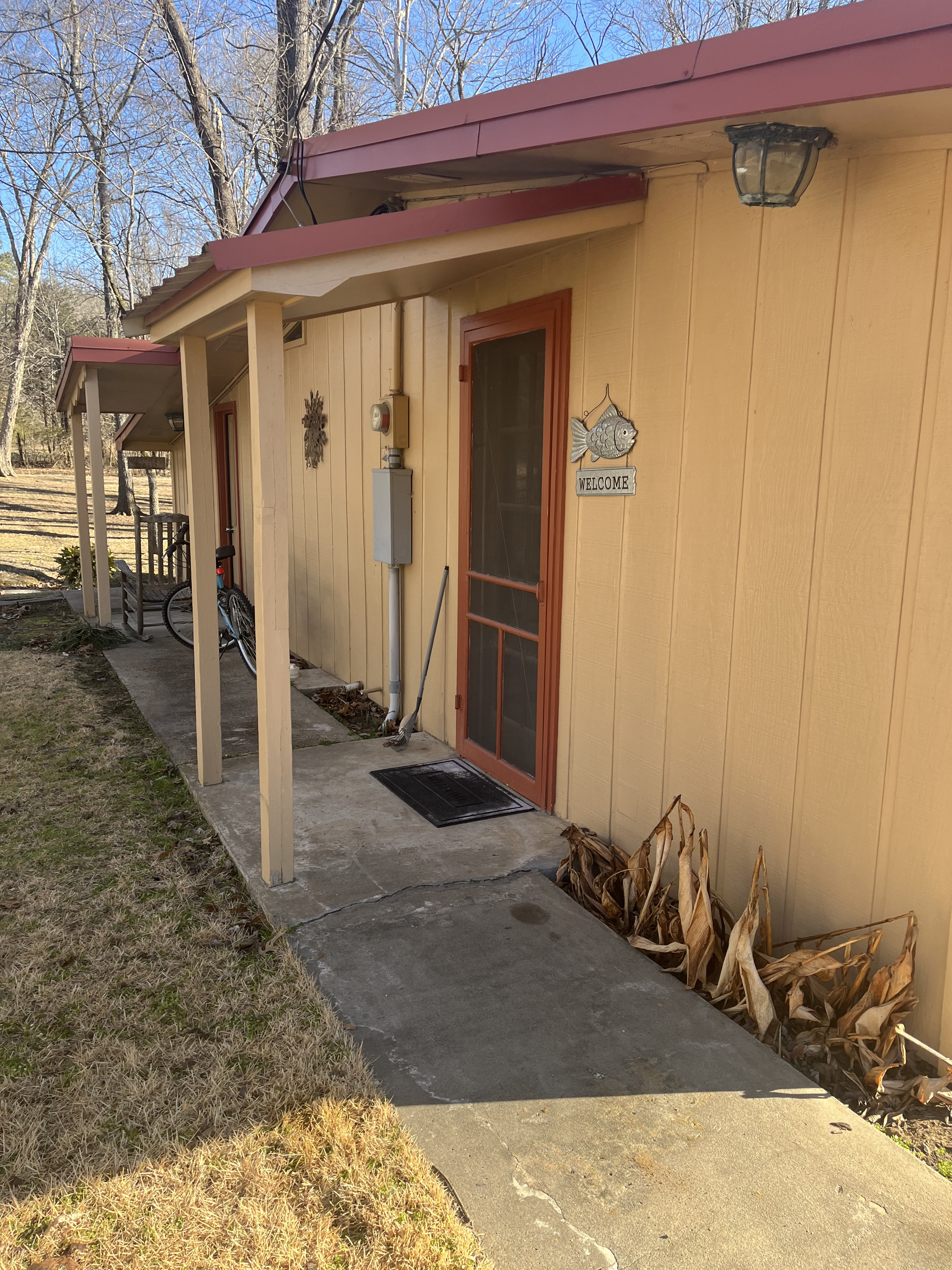 Comfortable lodging room at fishing cabin