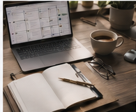 Founder at desk