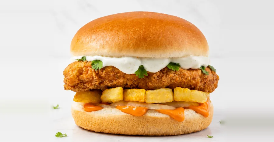 Chicken Butty with fried chicken, CHIPZ and signature sauces