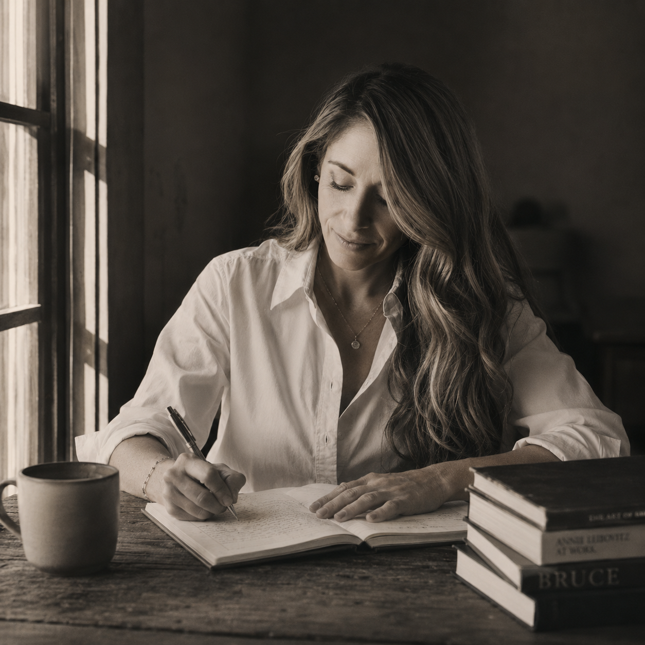 Astrology natal chart with coffee and books