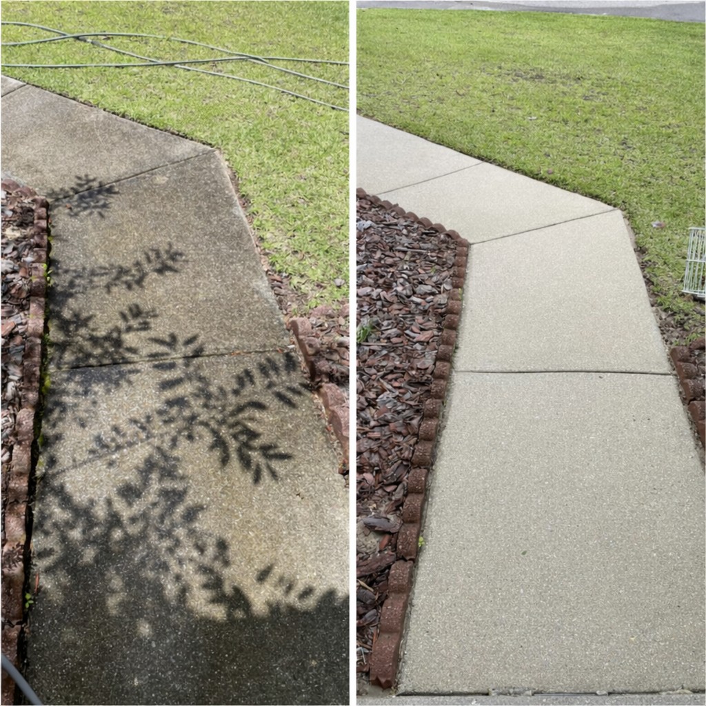 Retaining wall cleaning