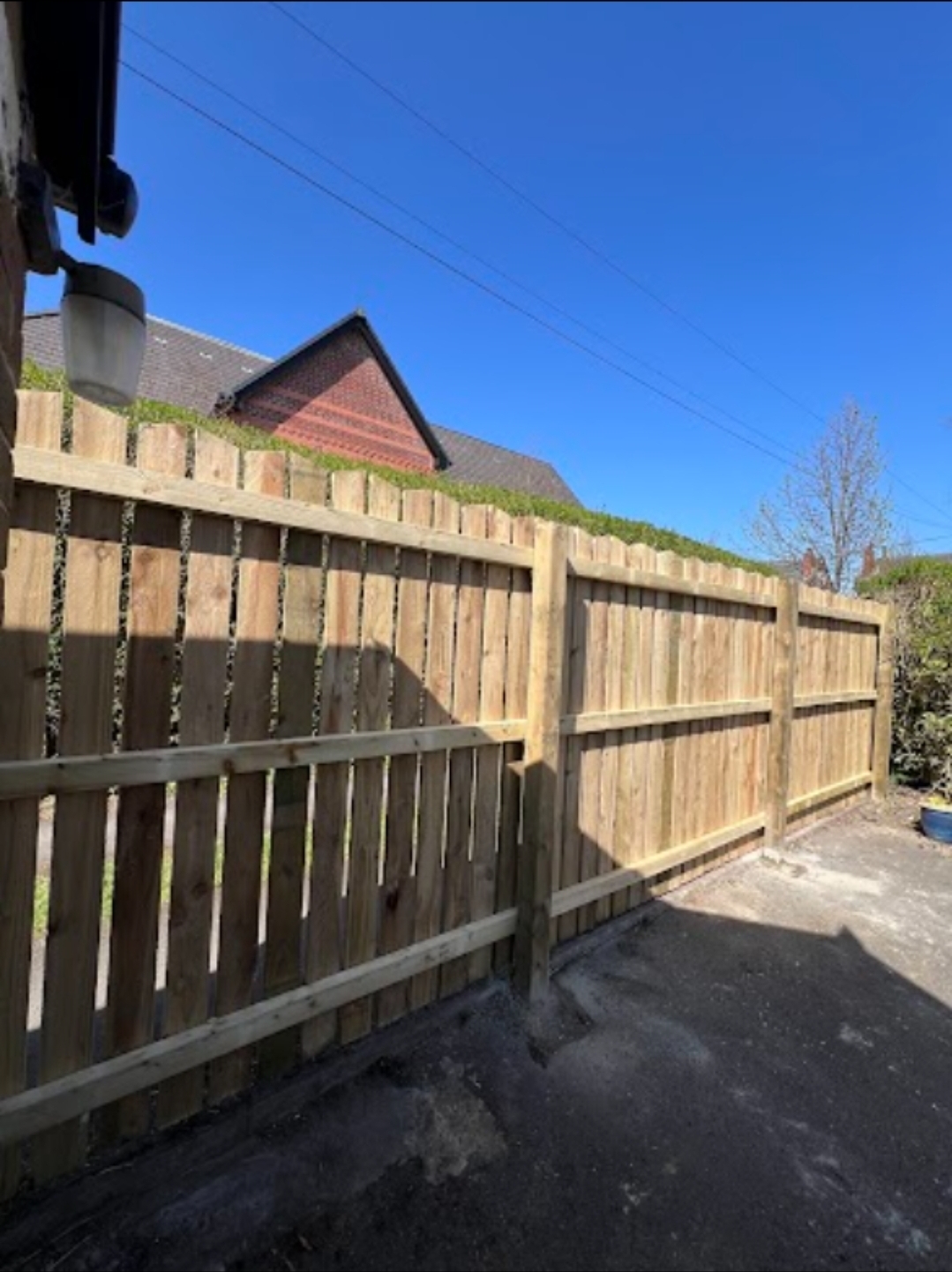 Featheredge fencing installed by J&J Contractors in South Devon