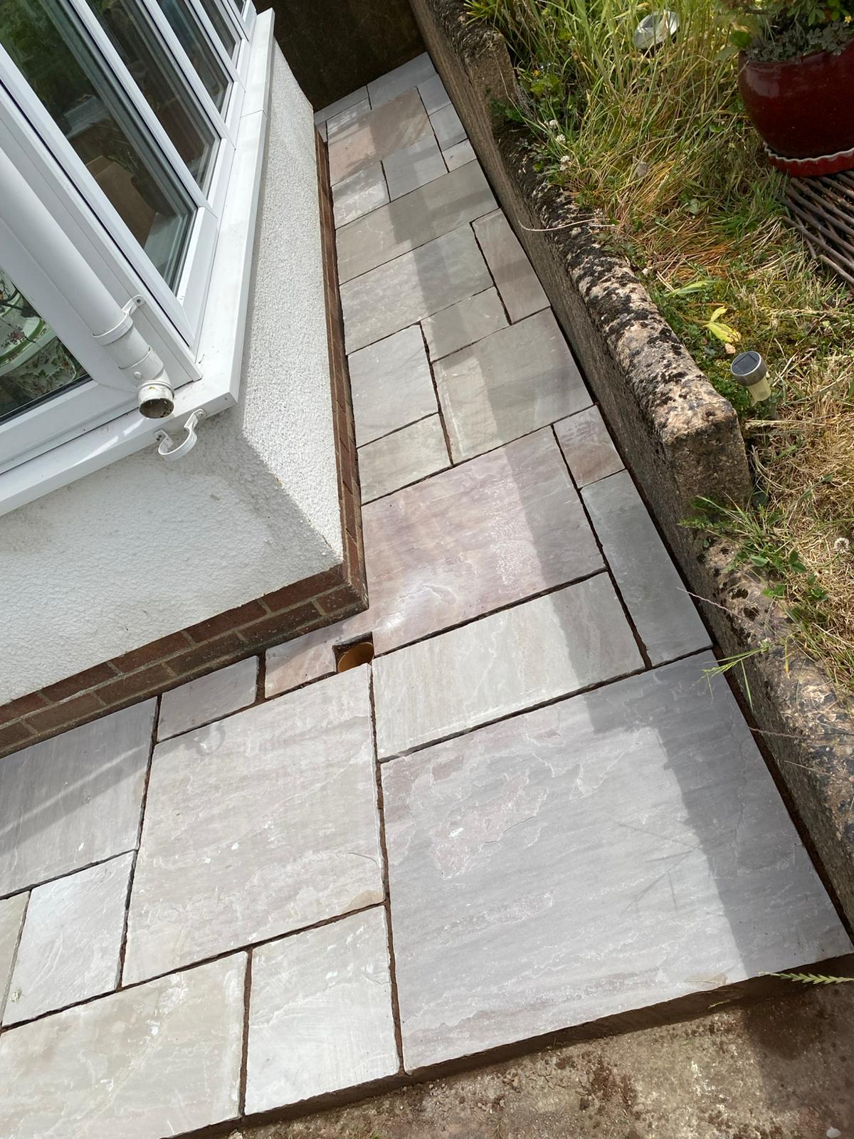 Natural stone patio completed by J&J Contractors in South Devon