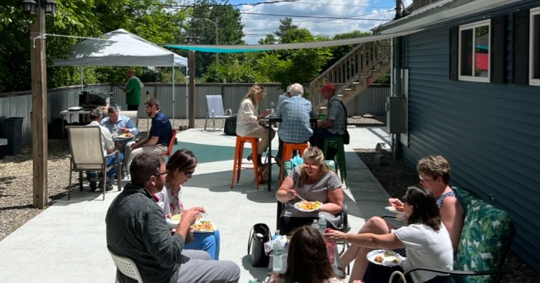 Members gathered in the Rize common area