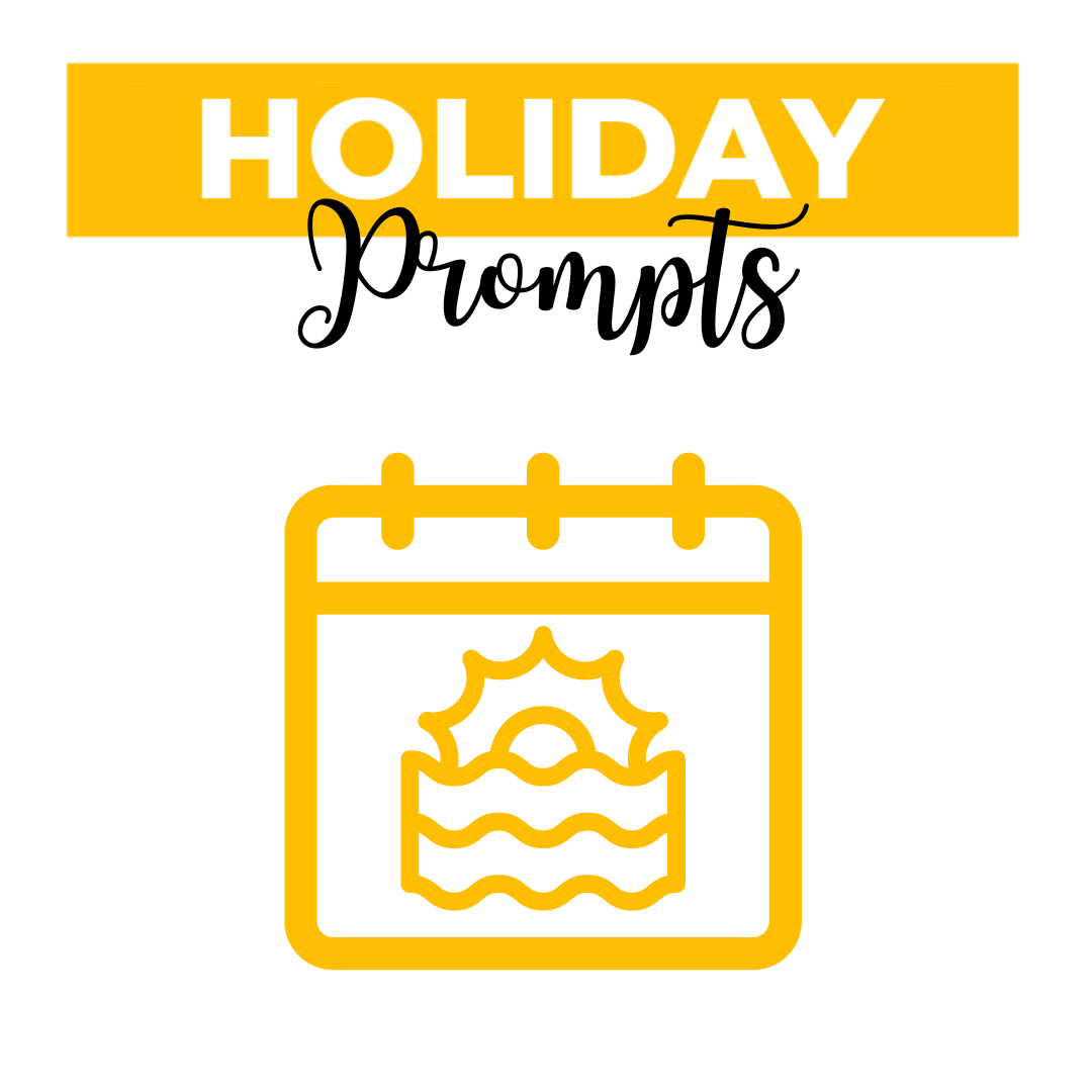 Holiday Prompts: calendar icon with a sun and waves
