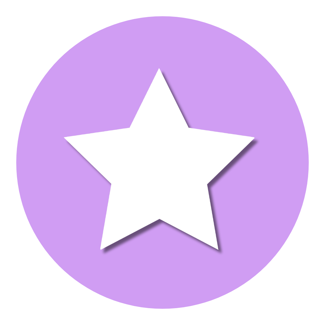 A purple circle with a white star icon.