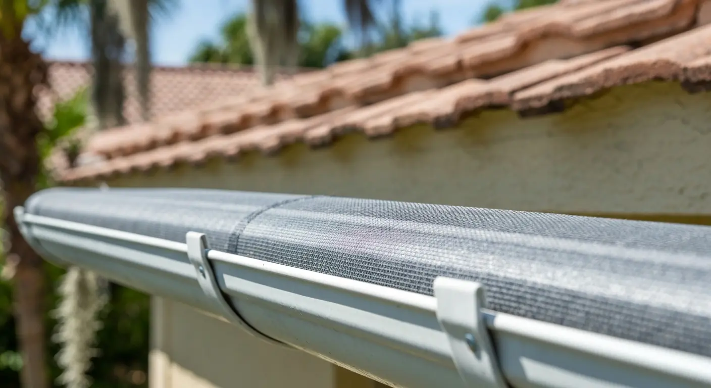 Micro-mesh gutter guard installed