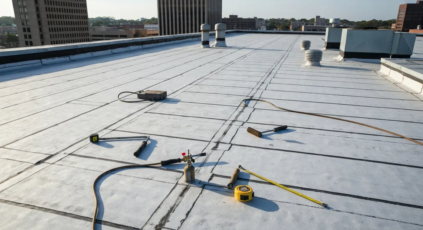Commercial roof installation