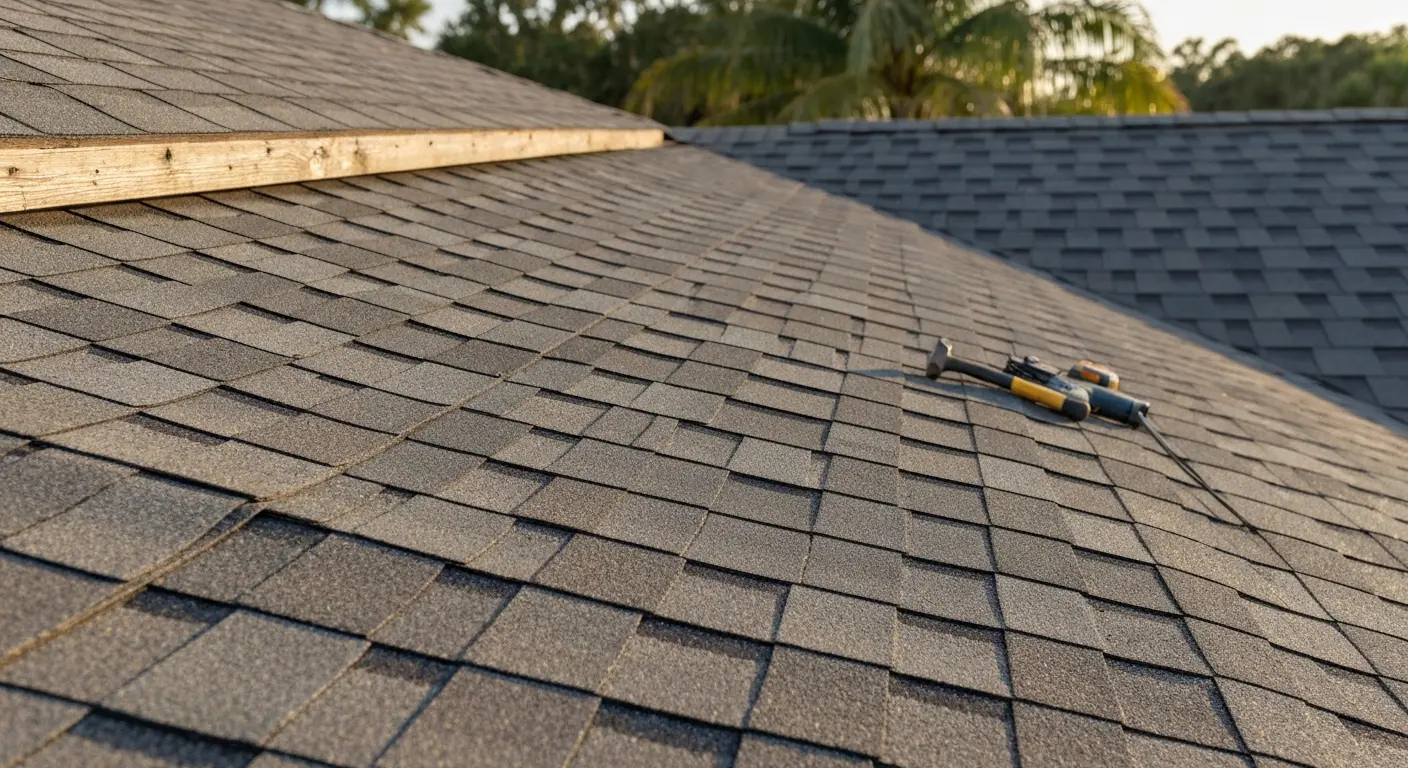 Roof replacement in progress