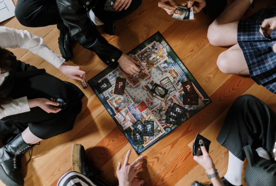 Participants connecting over a game