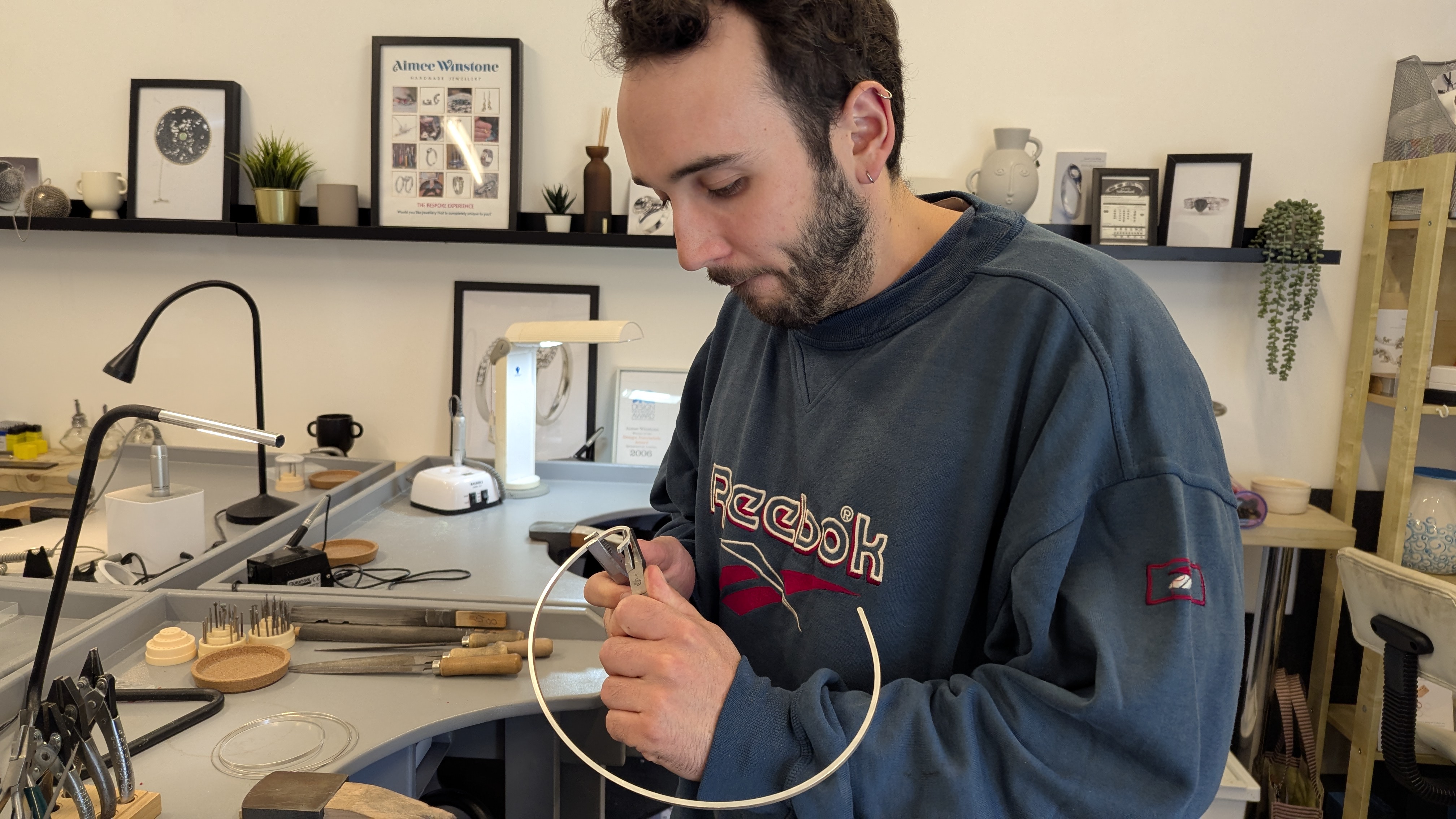 Making the band of the engagement ring- make-your-own-engagement-ring-workshop-bristol