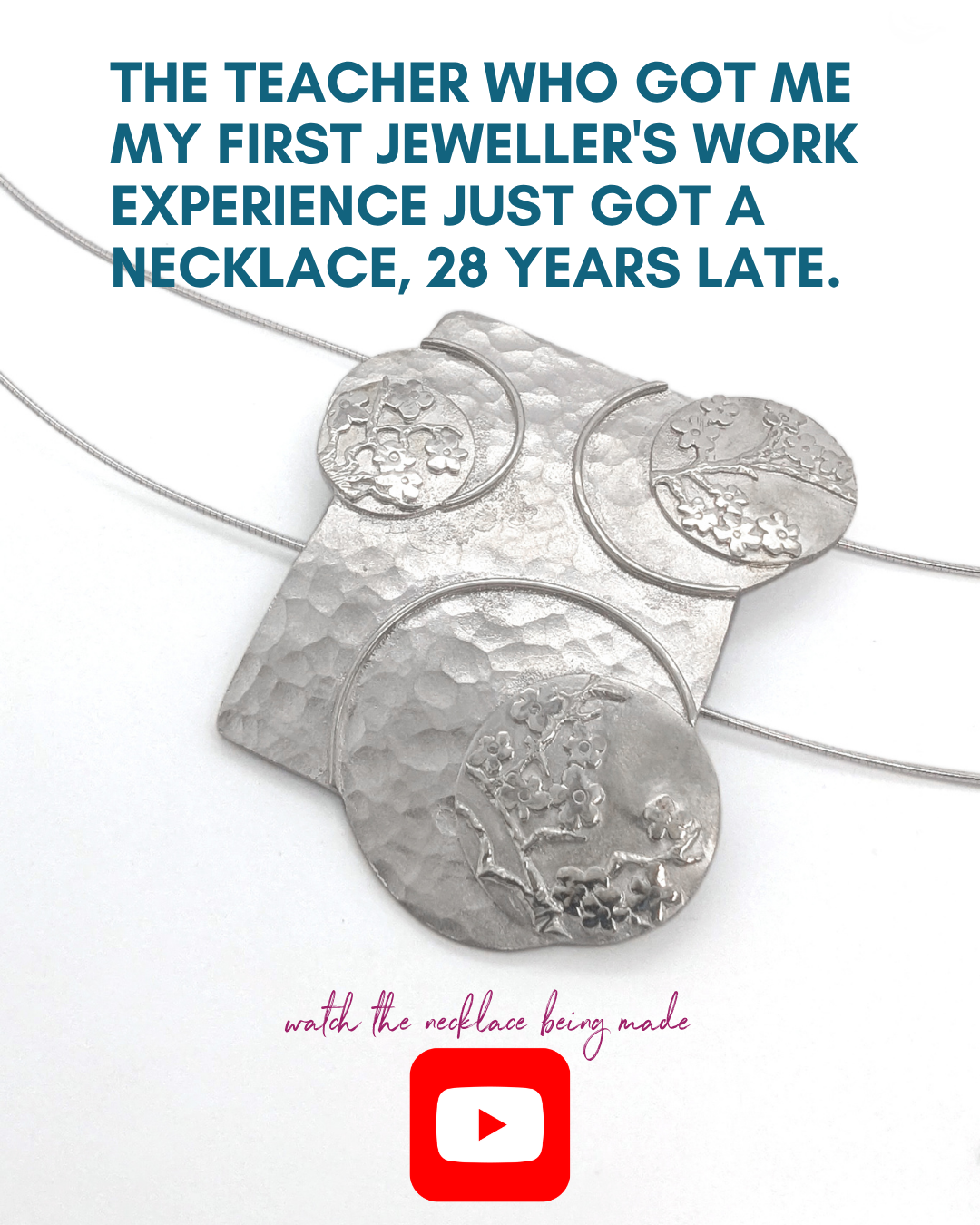 Large silver floral necklace You Tube Video link Large silver floral necklace You Tube Video link
