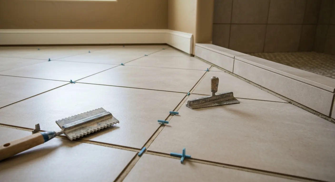 Bathroom floor installation