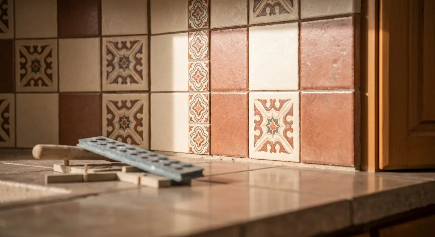 Kitchen backsplash tile installation