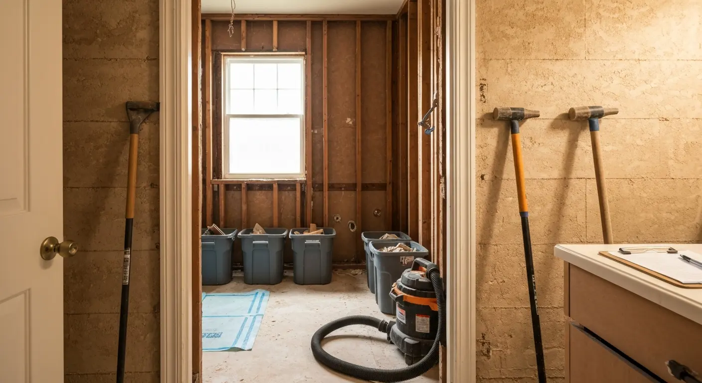 Full bathroom demolition in San Antonio