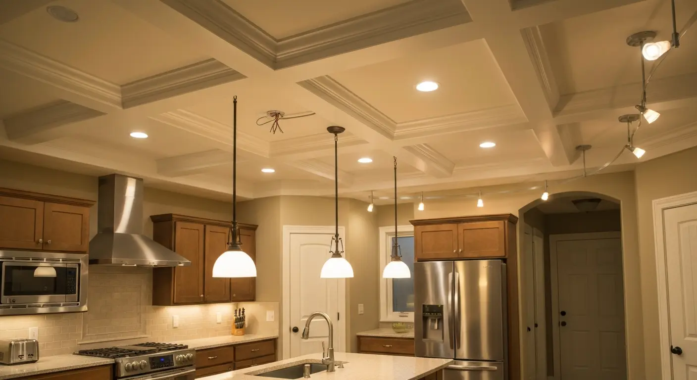 Kitchen lighting fixtures installation