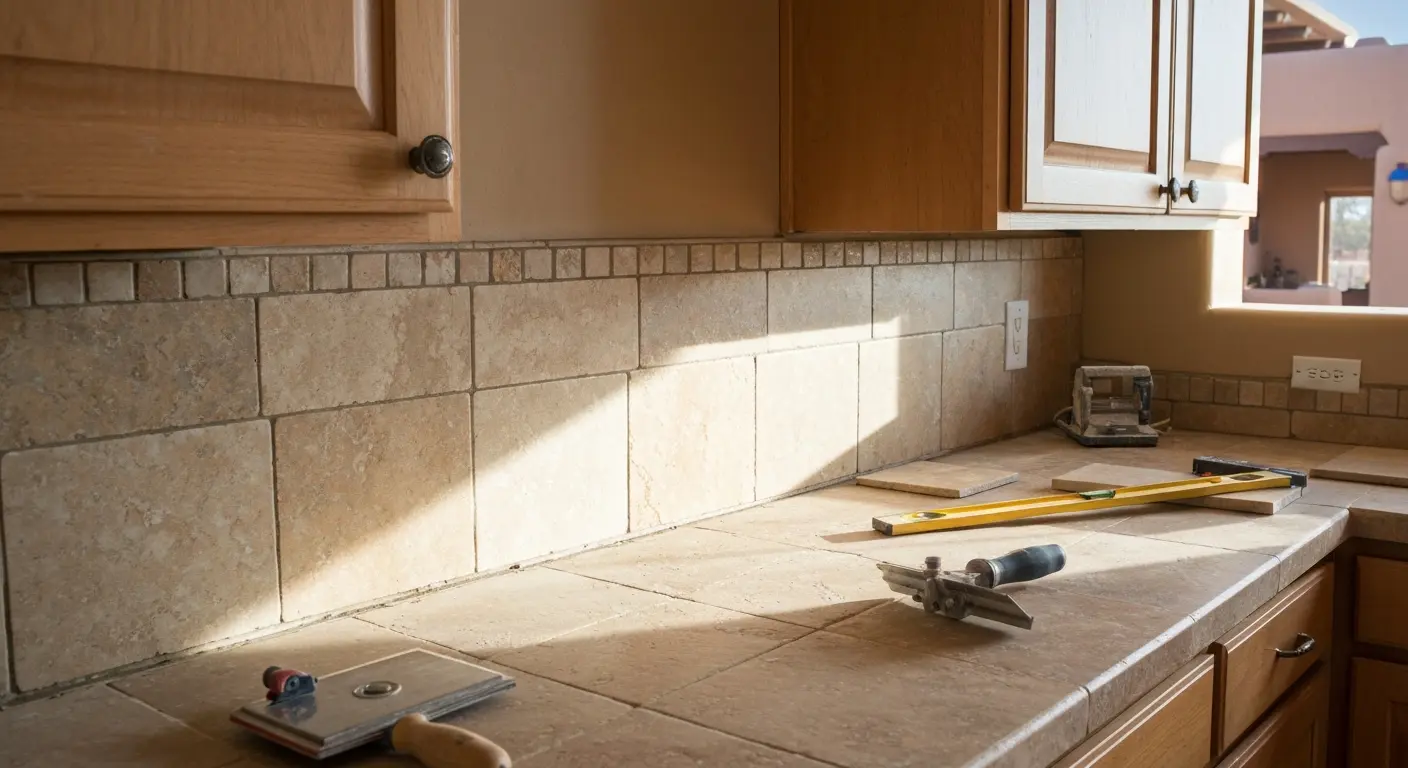 Kitchen backsplash tile installation