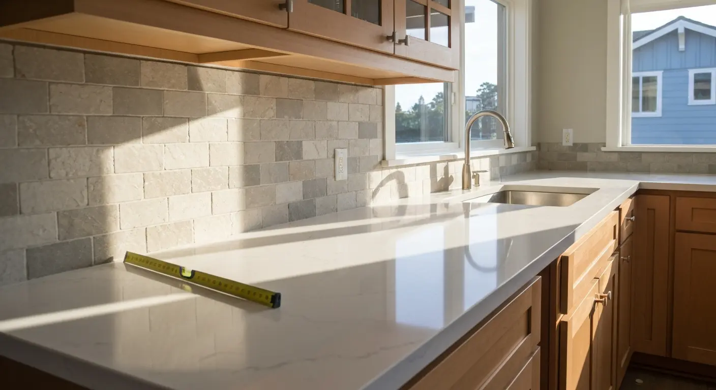 Countertop and backsplash installation