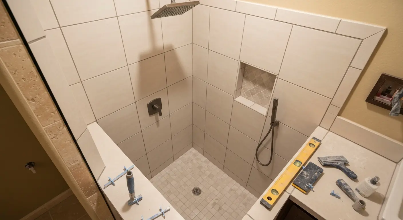Custom tile shower installation