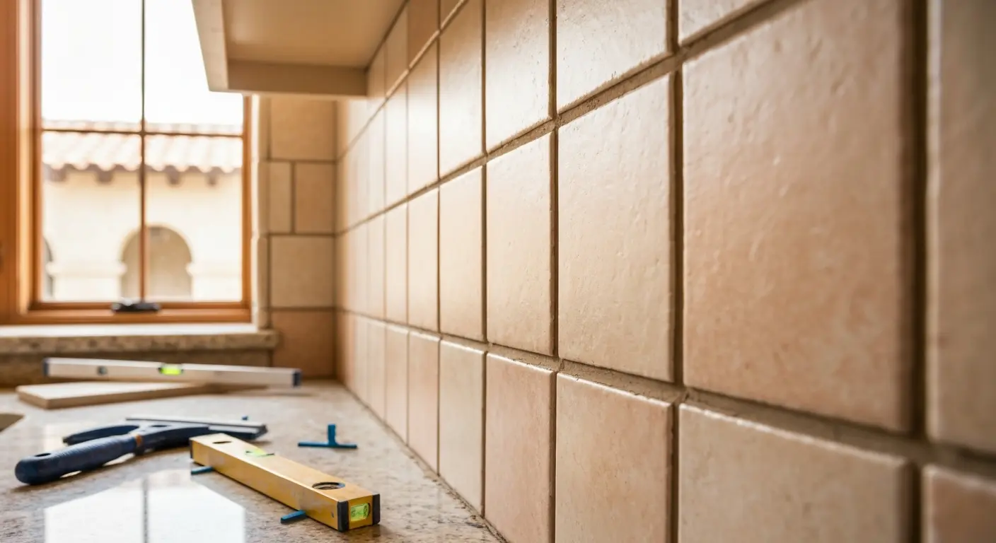 Ceramic tile backsplash