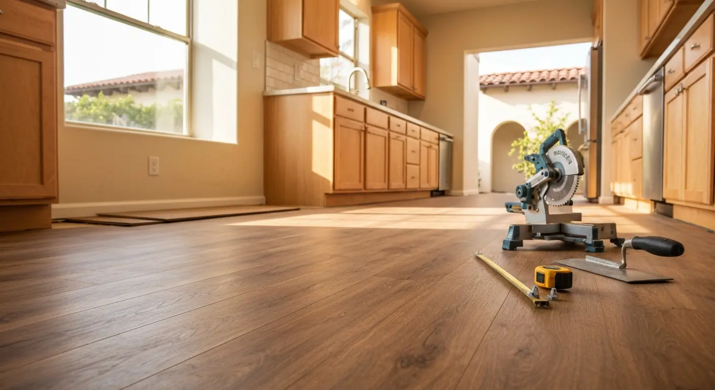 Luxury vinyl plank kitchen flooring