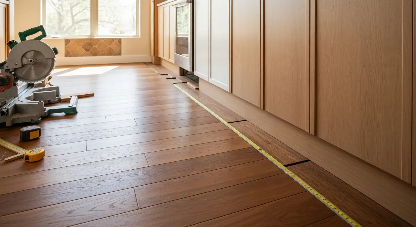 Hardwood kitchen flooring installation