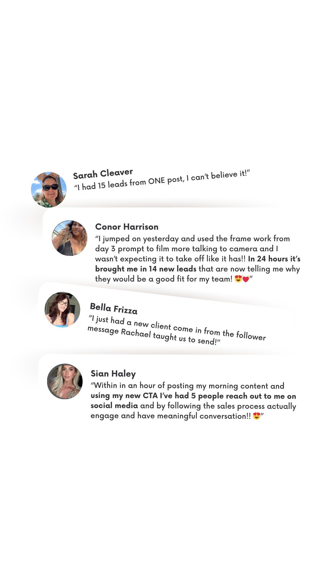 Client testimonials