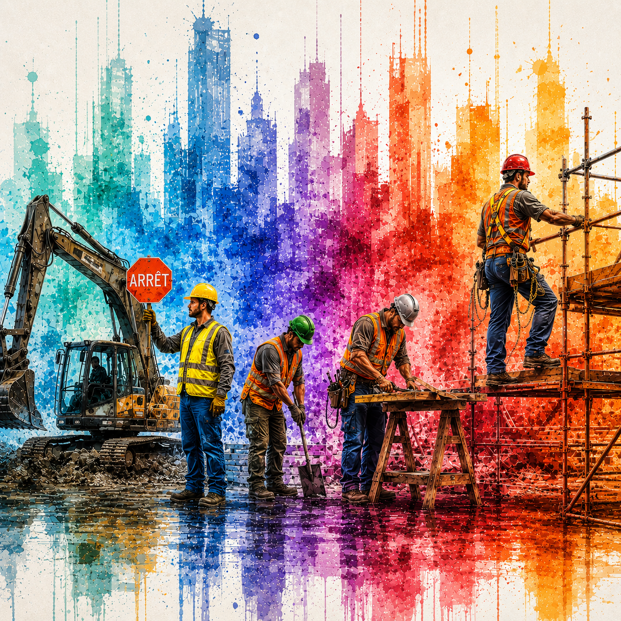Composite de main-d'œuvre CCQ sur un chantier