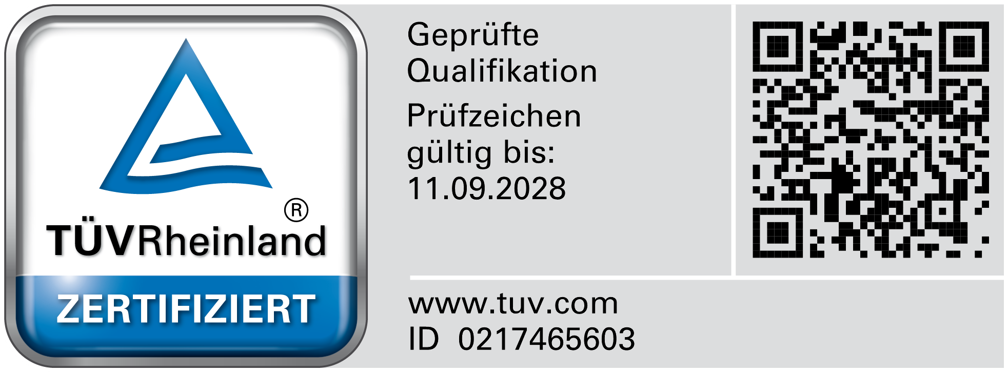 TÜV Rheinland zertifiziert
