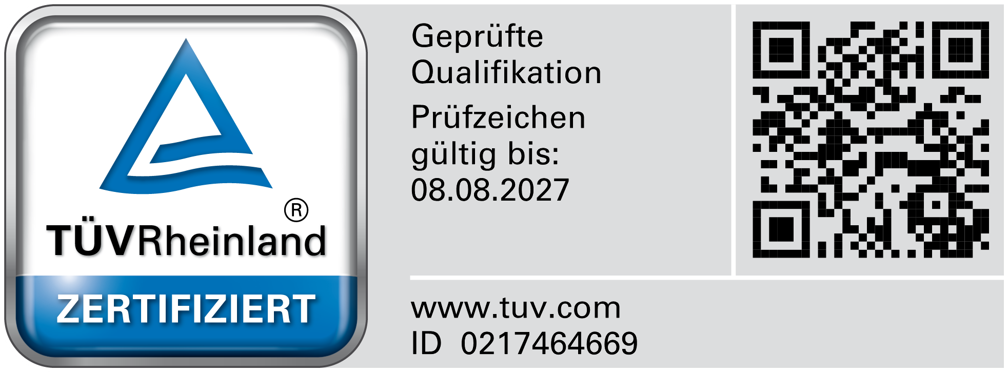 TÜV Rheinland zertifiziert
