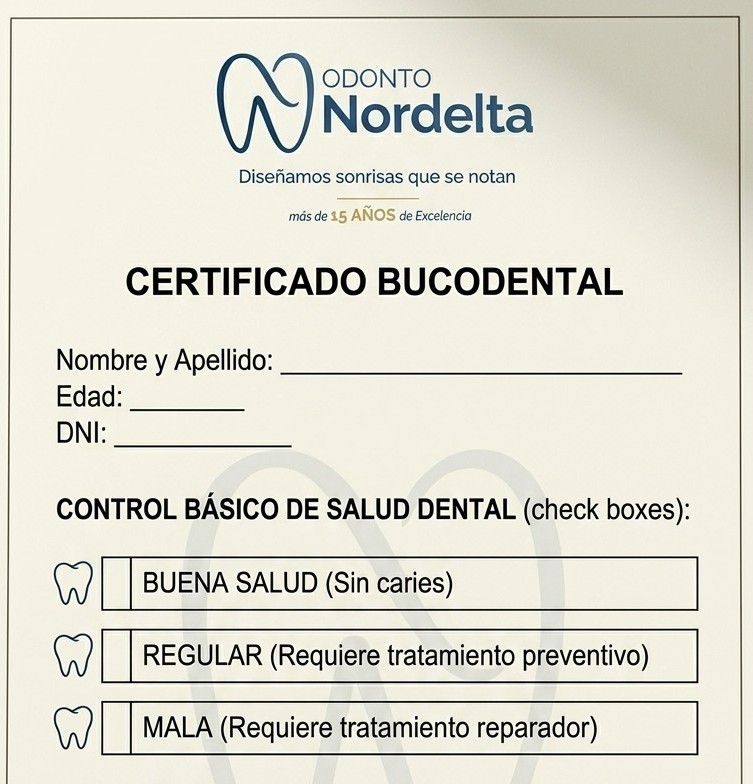 Certificado Bucodental OdontoNordelta