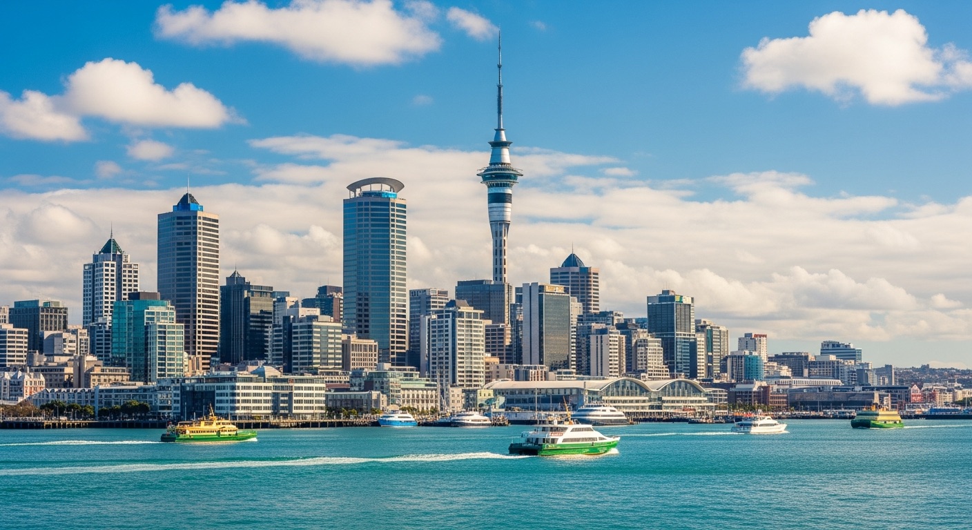 Auckland city skyline and harbour at the heart of Powerhouse Management's building management services