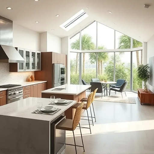 Modern kitchen remodel in Jensen Beach with sleek appliances, quartz countertops, and bright open floor plan.
