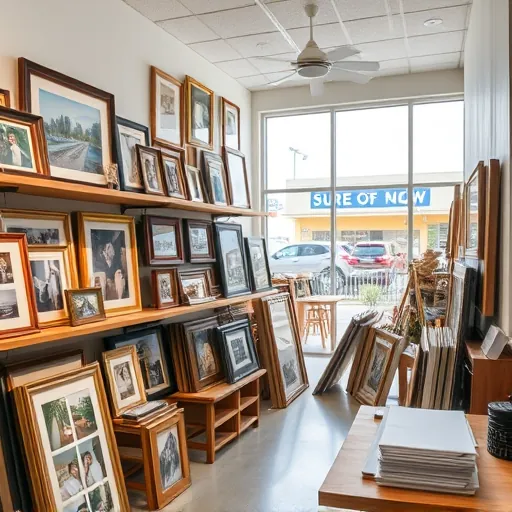 Well-organized Port St. Lucie framing shop with decorated artwork, mirrors, natural light, tools, and professional craftsmanship