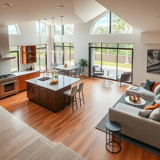 Remodeled Port St. Lucie home interior showcasing open-concept living, sleek flooring, and stylish furnishings.