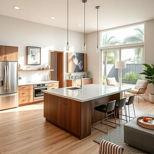 Modern kitchen remodel in Hobe Sound FL with sleek cabinetry, quartz countertops, and an open-concept design.