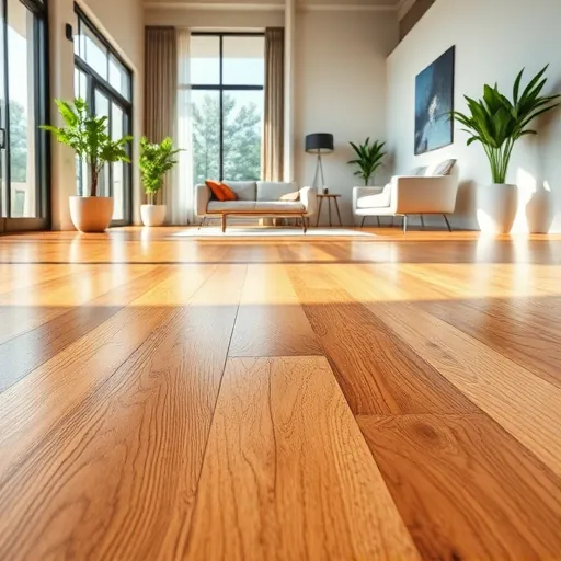 Freshly installed polished hardwood flooring with warm tones and intricate grain patterns in a modern Port St. Lucie home