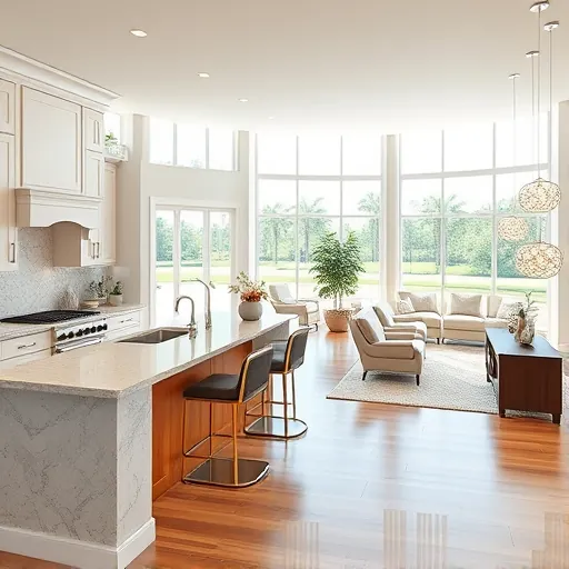Modern kitchen remodeling in Lake Clarke Shores FL with granite countertops, stainless steel appliances, and open-concept layout.