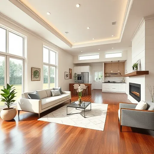 Renovated Port St. Lucie home interior featuring a modern open living room, hardwood floors, large windows, stylish decor, and high-end kitchen amenities
