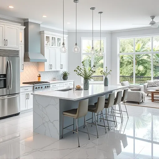 Modern coastal home remodel in Briny Breezes with sleek kitchen, natural light, and elegant decor.