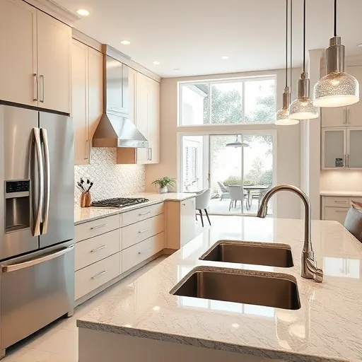 Recently remodeled kitchen in Stuart, FL with modern cabinetry, granite island, stainless appliances, and bright open space.